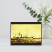 『パドル汽船』（1840年） ポストカード (スタンド正面)