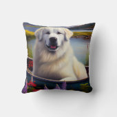 パドル素晴らしにピレネーを描く:風光明媚な冒険 クッション (裏面)