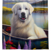 パドル素晴らしにピレネーを描く:風光明媚な冒険 シャワーカーテン (正面)