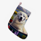 パドル素晴らしにピレネーを描く：風光明媚な冒険 スモールクリスマスストッキング (正面 (吊り時))