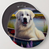 パドル素晴らしにピレネーを描く：風光明媚な冒険 缶バッジ (正面&裏面)