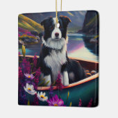 パドル縁どにコリーを乗せる絶景の冒険 セラミックオーナメント (左)