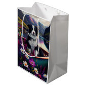 パドル縁どにコリーを乗せる絶景の冒険 ミディアムペーパーバッグ (裏面アングル)