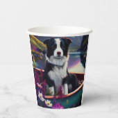 パドル縁どにコリーを乗せる絶景の冒険 紙コップ (裏面)