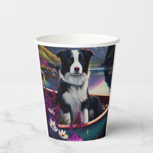 パドル縁どにコリーを乗せる絶景の冒険 紙コップ (裏面)