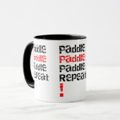 パドル...繰り返し – スタンドアップパドルボードデザイン マグカップ (正面左)