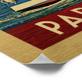 パドレアイランドシルボートヴィンテージトラベルテキサス州 ポスター (角)