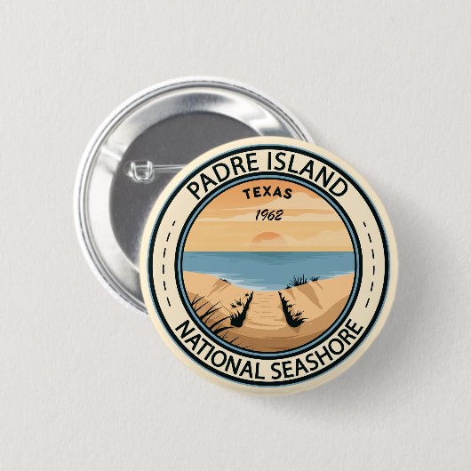 パドレアイランドナショナルシーショアテキサス州バッジ 缶バッジ (正面&裏面)