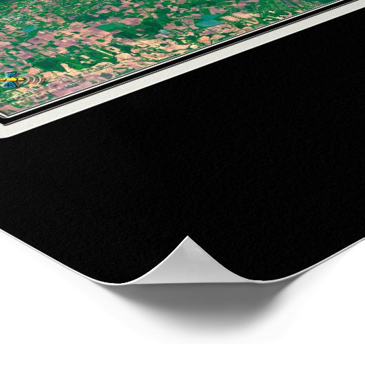 パドレアイランドナショナルシーショアテキサス州衛星地図 ポスター (角)