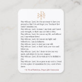 パドレピオ祈りの言葉アフターコミュニオン祈りの言葉カード 名刺 (裏面)