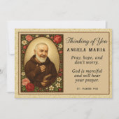 パドレピオ考え心配の勇気付けられる カード (正面)