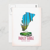 パドレージュピーク地区イングランドの地図 ポストカード (正面/裏面)