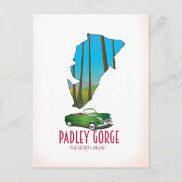 パドレージュピーク地区イングランドの地図 ポストカード