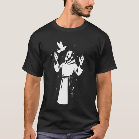 パドレ・ピオ カトリック 聖人 Tシャツ (正面)