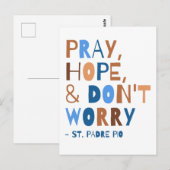 パドレ・ピオ 祈り 希望 心配しないで 祈りの力 ポストカード (正面/裏面)