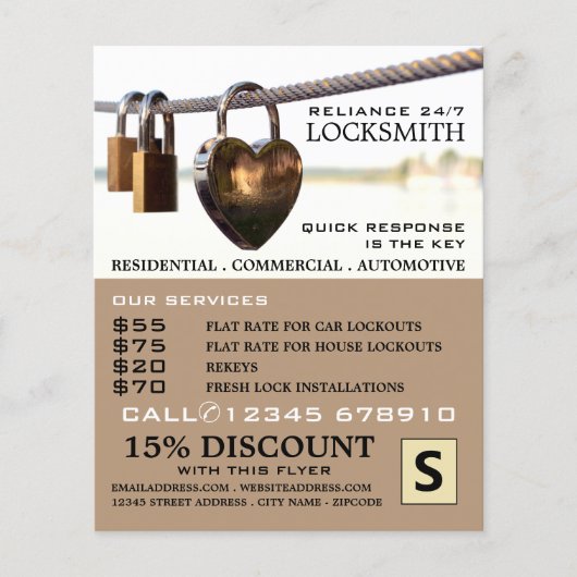 パドロックぶら下がったズ・オン・ロープ、ロック広告スミス チラシ (正面)