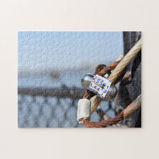 パドロックリバーサイドパークハドソンリバーニューヨークシティ ジグソーパズル (横)