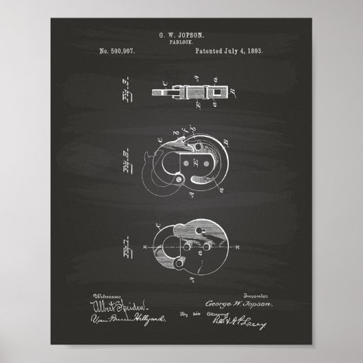 パドロック1893特許技術シャルボード ポスター (正面)