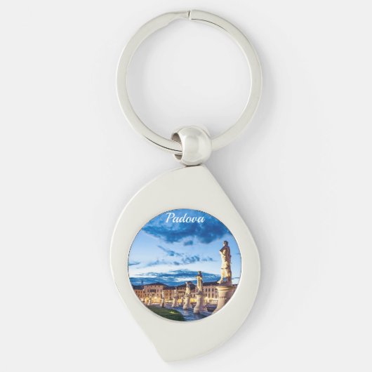 パドヴァのライトアップされた像の列 キーホルダー (正面)