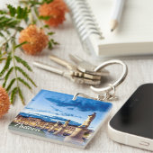 パドヴァのライトアップされた像の列 キーホルダー (正面右)