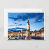 パドヴァのライトアップされた像の列 ポストカード (正面/裏面)