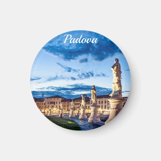 パドヴァのライトアップされた像の列 マグネット (正面)