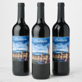 パドヴァのライトアップされた像の列 ワインラベル (ボトル)