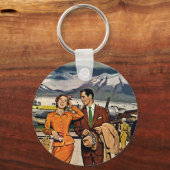 パナグラ空港のターミナル、旅行者たち キーホルダー (正面)