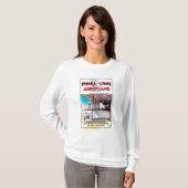 パナマおよび運河の飛行機映画広告宣伝ポスター Tシャツ (正面フル)