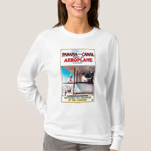 パナマおよび運河の飛行機映画広告宣伝ポスター Tシャツ