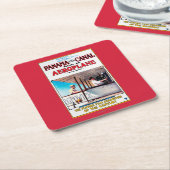 パナマおよび運河の飛行機映画広告宣伝Poste スクエアペーパーコースター (アングル)