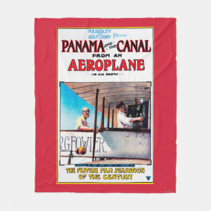 パナマおよび運河の飛行機映画広告宣伝Poste フリースブランケット