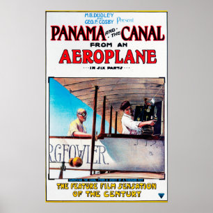 パナマおよび運河の飛行機映画広告宣伝Poste ポスター
