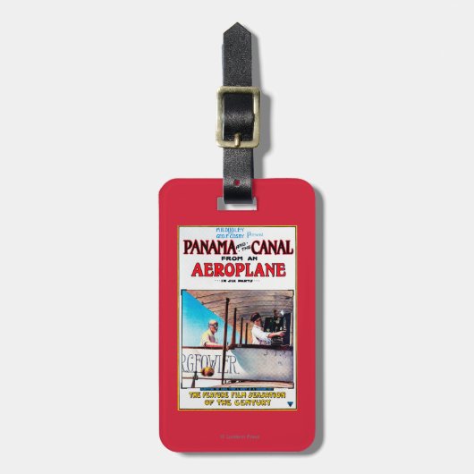 パナマおよび運河の飛行機映画広告宣伝Poste ラゲッジタグ (正面縦)