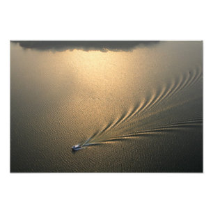 パナマのガトゥン湖のボートの航空写真 フォトプリント