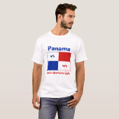 パナマのバナー+地図+テキストTシャツ Tシャツ (正面フル)