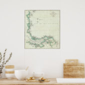 パナマの刻印された地図 ポスター (キッチン)