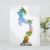 パナマの地図 イラスト旅行ポスター印刷 招待状 (スタンド正面)
