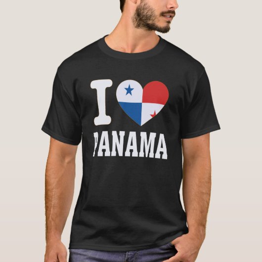 パナマの思い出 ハート型の記念品 愛をこめて 旅の思い出 Tシャツ (正面)