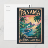 パナマの風景イラスト旅行アートビンテージ ポストカード (正面/裏面)