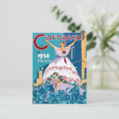 パナマカーニバルヴィンテージ旅行ポスター復元 ポストカード (スタンド正面)