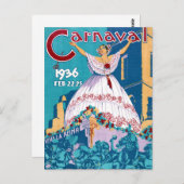 パナマカーニバルヴィンテージ旅行ポスター復元 ポストカード (正面/裏面)