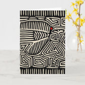 パナマクナインディアンモラパジャロ白黒 カード (黄色い花)