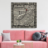 パナマクナインディアンモラパジャロ – 白黒 キャンバスプリント (インサイチュ (リビング))