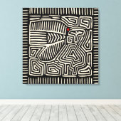 パナマクナインディアンモラパジャロ – 白黒 キャンバスプリント (インサイチュ (ウッドフロア))