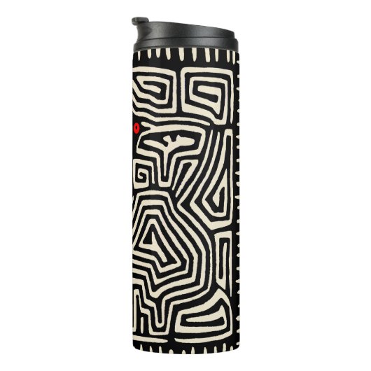 パナマクナインディアンモラパジャロ – 白黒 タンブラー (回転右)