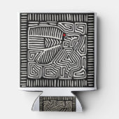 パナマクナインディアンモラパジャロ – 白黒 缶クーラー (裏面)