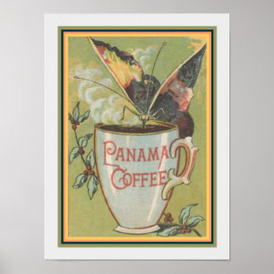 パナマコーヒー12 x 16のためのヴィンテージの広告 ポスター
