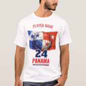パナマサッカー国家の旗 伝統のサッカーボール Tシャツ (正面)