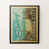 パナマシティジグソーパズルビーチヴィンテージトラベル ジグソーパズル (縦)